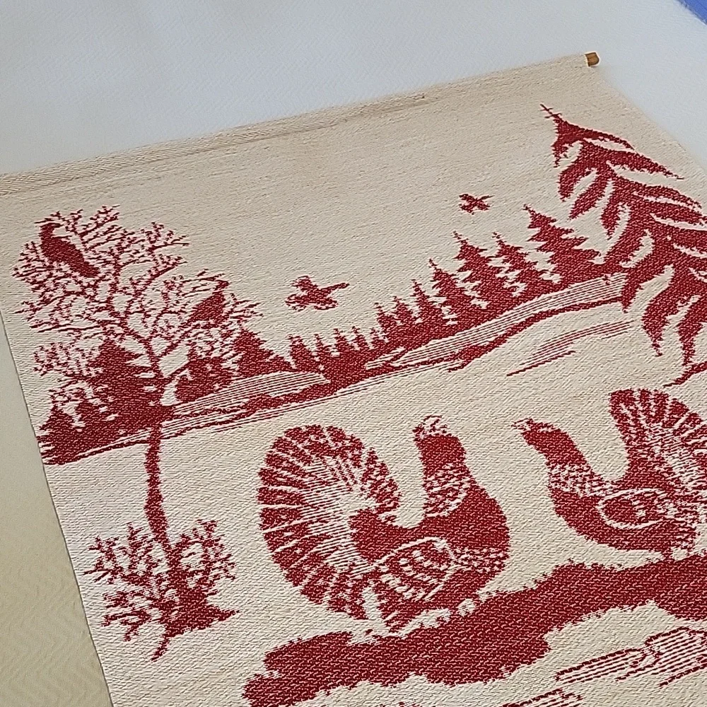 Margareta Eriksson Red and Cream Turkey/ Rooster Wall Tapestry
